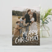 Vrolijk kerstfeest moderne belettering Eenvoudige  Feestdagenkaart (Staand voorkant)