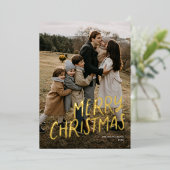 Vrolijk kerstfeest moderne belettering Eenvoudige  Folie Feestdagenkaart (Staand Voorkant)