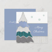 Vrolijk Kerstfeest Moderne Blauwe Textuur Boom (Voorkant / Achterkant)