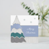 Vrolijk Kerstfeest Moderne Blauwe Textuur Boom (Staand voorkant)