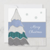 Vrolijk Kerstfeest Moderne Blauwe Textuur Boom (Voorkant)