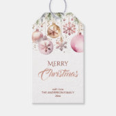 Vrolijk kerstfeest moderne boho metallic waterverf cadeaulabel (Voorkant)