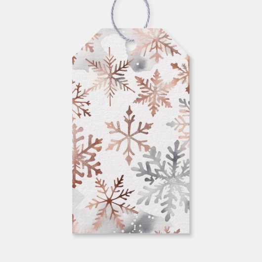 Vrolijk kerstfeest moderne boho metallic waterverf cadeaulabel (Achterkant)