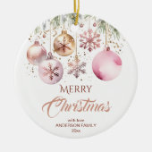 Vrolijk kerstfeest moderne boho metallic waterverf keramisch ornament (Voorkant)