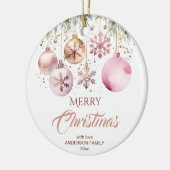 Vrolijk kerstfeest moderne boho metallic waterverf keramisch ornament (Links)