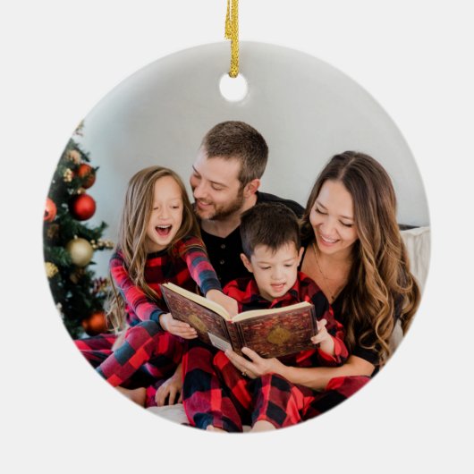 Vrolijk kerstfeest moderne boho metallic waterverf keramisch ornament (Achterkant)