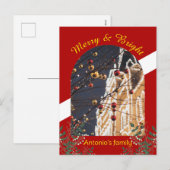 Vrolijk kerstfeest Moderne boogfoto Feestdagenkaart (Voorkant / Achterkant)