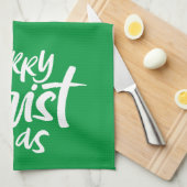 Vrolijk kerstfeest Moderne Christelijke Christelij Theedoek (Quarter Fold)