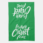 Vrolijk kerstfeest Moderne Christelijke Christelij Theedoek (Verticaal)