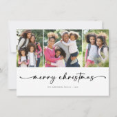 Vrolijk kerstfeest | Moderne drie foto Feestdagenkaart (Voorkant)
