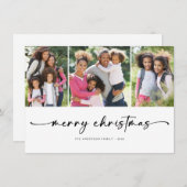 Vrolijk kerstfeest | Moderne drie foto Feestdagenkaart (Voorkant / Achterkant)