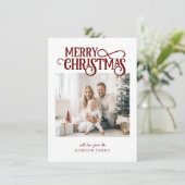 vrolijk kerstfeest! Moderne, eenvoudige foto Feestdagenkaart (Staand voorkant)