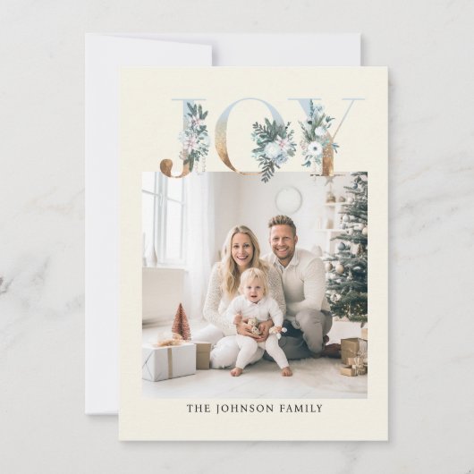 Vrolijk kerstfeest! Moderne, eenvoudige foto Feestdagenkaart (Voorkant)