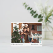 Vrolijk kerstfeest moderne eenvoudige foto feestdagenkaart (Staand voorkant)
