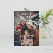 vrolijk kerstfeest! Moderne, eenvoudige foto Kerst Feestdagenkaart (Staand voorkant)