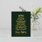 Vrolijk kerstfeest Moderne Eenvoudige kerstboom Folie Feestdagen Briefkaart (Staand Voorkant)
