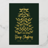 Vrolijk kerstfeest Moderne Eenvoudige kerstboom Folie Feestdagenkaart (Voorkant)