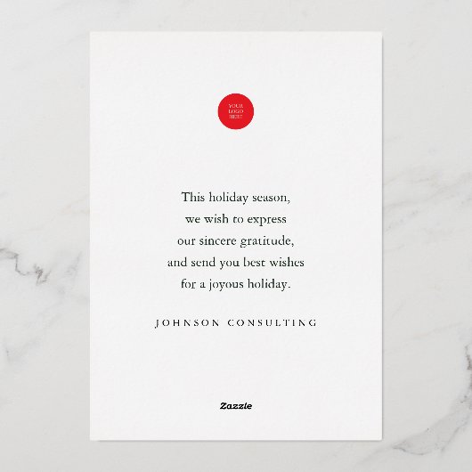 Vrolijk kerstfeest Moderne Eenvoudige kerstboom Folie Feestdagenkaart (Achterkant)