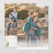 Vrolijk Kerstfeest Moderne Elegante Gouden Script  Feestdagenkaart (Voorkant / Achterkant)