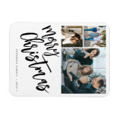 Vrolijk kerstfeest moderne familie foto collage magneet (Horizontaal)