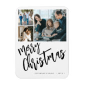Vrolijk kerstfeest moderne familie foto collage magneet (Verticaal)