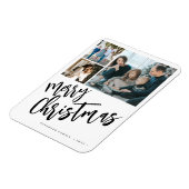 Vrolijk kerstfeest moderne familie foto collage magneet (Linkerzijde)