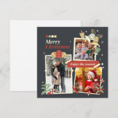 vrolijk kerstfeest | Moderne familie fotocollage Feestdagenkaart (Voorkant / Achterkant)