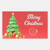 Vrolijk kerstfeest Moderne Feestdagen Corporate Lo Rechthoekige Sticker (Voorkant)