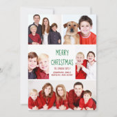 Vrolijk kerstfeest Moderne foto Collage Green Kaar (Voorkant)