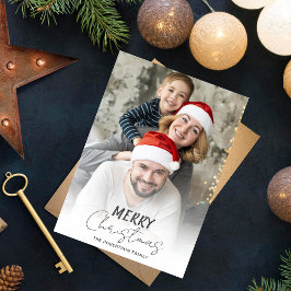 vrolijk kerstfeest | Moderne foto Eenvoudig Feestdagenkaart