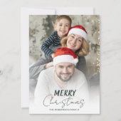 vrolijk kerstfeest | Moderne foto Eenvoudig Feestdagenkaart (Voorkant)