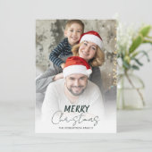 vrolijk kerstfeest | Moderne foto Eenvoudig Feestdagenkaart (Staand voorkant)