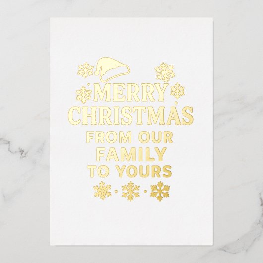 Vrolijk kerstfeest moderne foto goud folie feestdagenkaart (Voorkant)