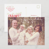 Vrolijk Kerstfeest Moderne Foto Vakantie Briefkaar Feestdagenkaart (Voorkant / Achterkant)