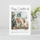 Vrolijk kerstfeest Moderne fotofeestdag Minimale Feestdagenkaart (Staand voorkant)