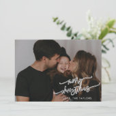 Vrolijk kerstfeest Moderne fotofeestdag Minimale Feestdagenkaart (Staand voorkant)