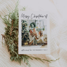 Vrolijk kerstfeest Moderne fotofeestdag Minimale Feestdagenkaart