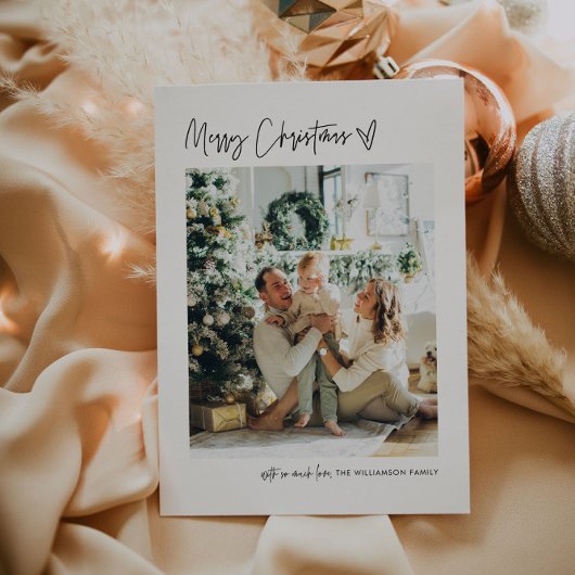 Vrolijk kerstfeest Moderne fotofeestdag Minimale Feestdagenkaart