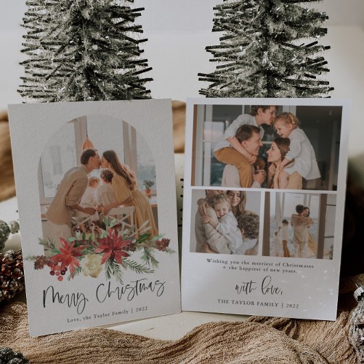 Vrolijk kerstfeest Moderne fotofeestdag Minimale Feestdagenkaart