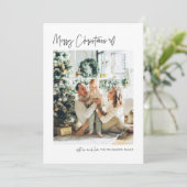 Vrolijk kerstfeest Moderne fotofeestdag Minimale Feestdagenkaart (Staand voorkant)