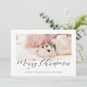 Vrolijk kerstfeest | Moderne fotofeestkaart Feestdagenkaart (Staand voorkant)