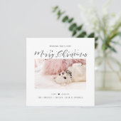 Vrolijk kerstfeest | Moderne fotofeestkaart Feestdagenkaart (Staand voorkant)