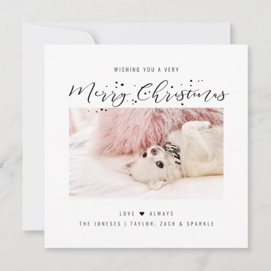 Vrolijk kerstfeest | Moderne fotofeestkaart Feestdagenkaart (Voorkant)
