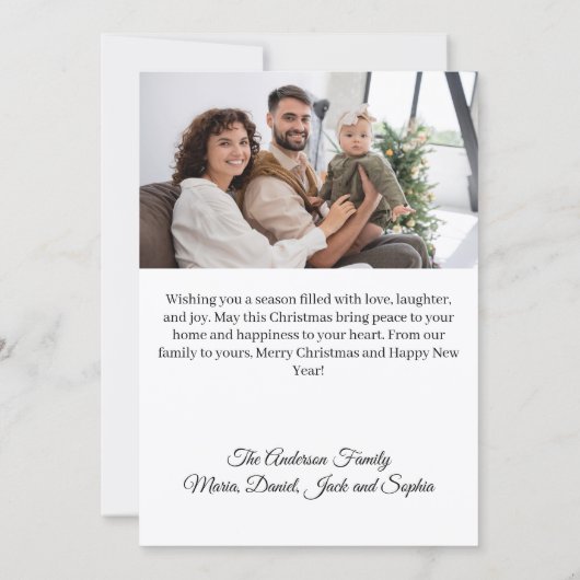 Vrolijk kerstfeest moderne fotokaart feestdagenkaart (Achterkant)