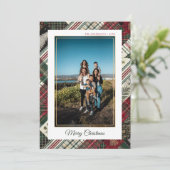 Vrolijk Kerstfeest Moderne Geplaagde Custom Photo Feestdagenkaart (Staand voorkant)