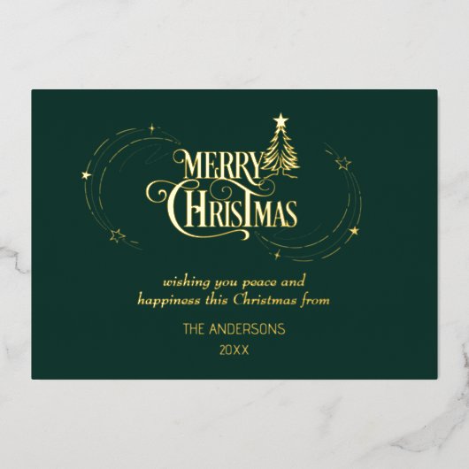 Vrolijk Kerstfeest Moderne Grafische Typografie No Folie Feestdagenkaart (Voorkant)