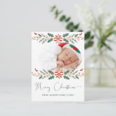 Vrolijk Kerstfeest Moderne Hand Geletterde Foto Feestdagenkaart (Staand voorkant)