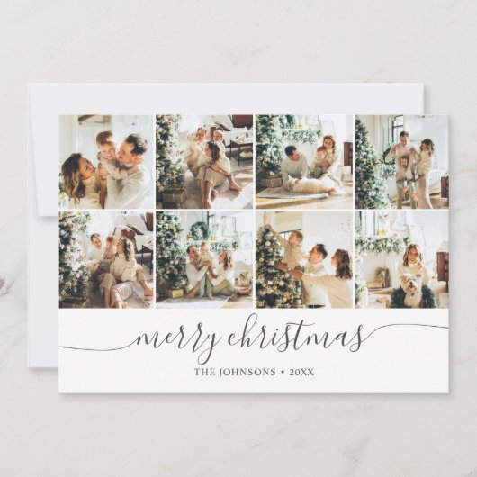 Vrolijk kerstfeest Moderne Kaart voor fotocollage  (Voorkant)