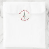 Vrolijk kerstfeest - Moderne kerstboom rood groen Ronde Sticker (Tas)
