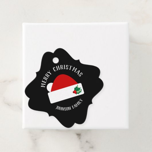 Vrolijk kerstfeest - Moderne kerstman Bedankjes Labels (In situ)